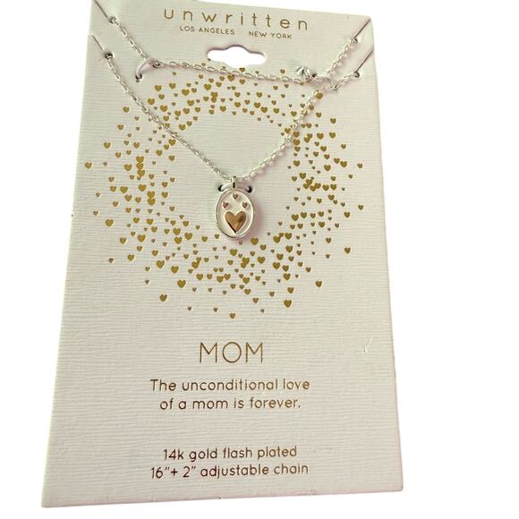 Unwritten Unconditional love of a MOM is forever 14k Gold Plated Necklace NEW - Picture 1 of 5